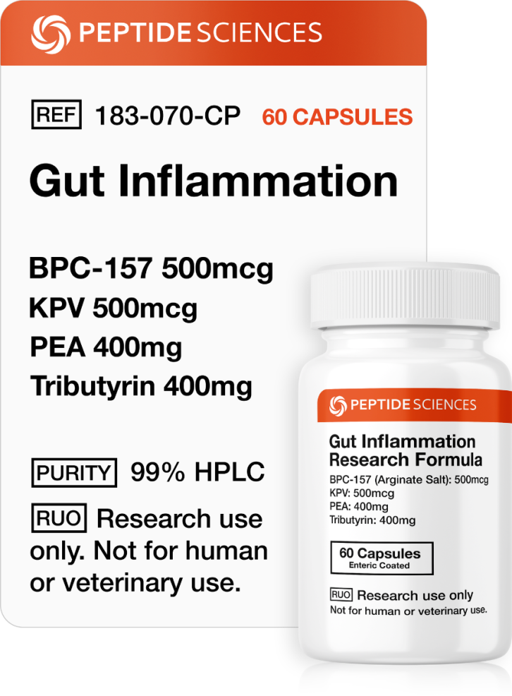 Gut Inflammation (60 Capsules) (Stable BPC-157, KPV, PEA, Tributyrin) - Image 1