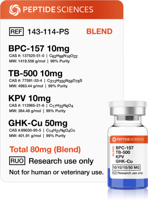 BPC-157, TB-500, KPV, GHK-Cu 80mg (Klow Blend) BPC-157, TB-500, KPV, GHK-Cu 80mg (Klow Blend)